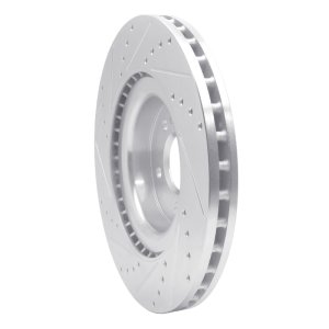 Mercedes-Benz GL350 Brake Rotor (1) - Front Right - R1 Concepts - Drilled & Slotted - Silver - `13-`19